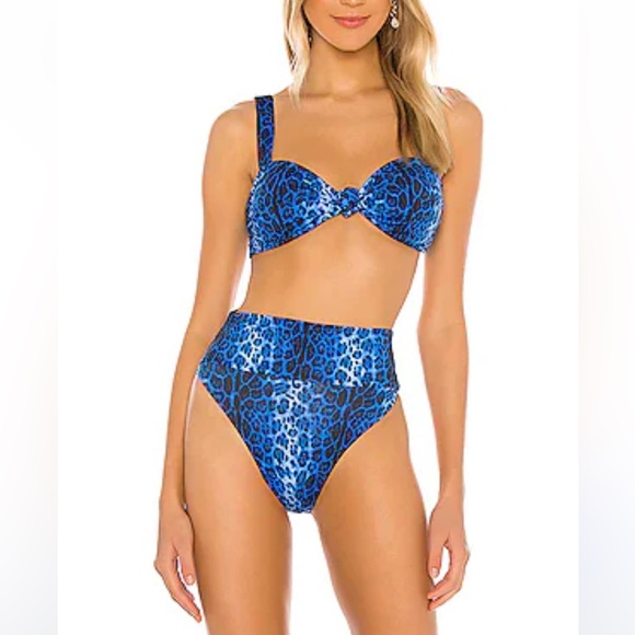 Beach Riot Sophia Blue Leopard Print Bikini Set - Picture 2 of 6